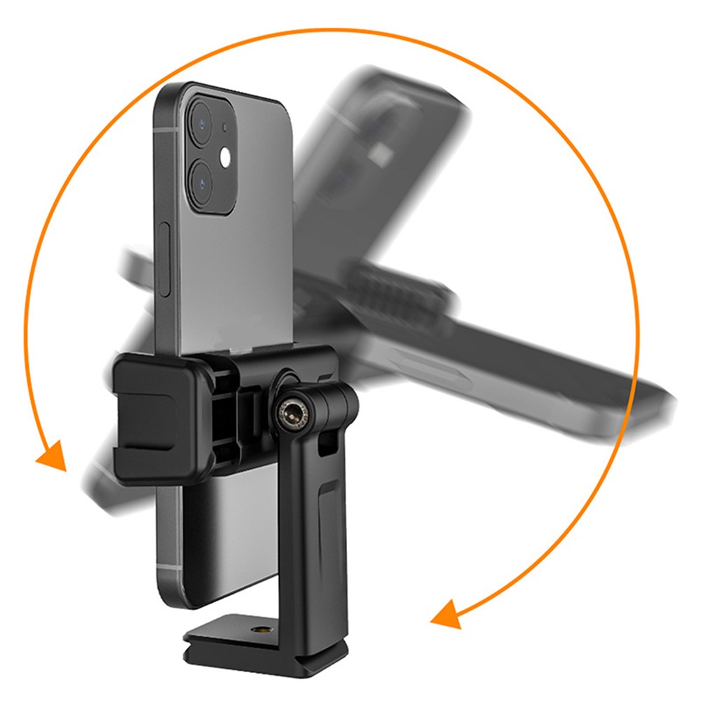 UURIG ST-22 Mobile Phone Tripod Mount Adjustable Clamp Mount Adapter with 1/4" Screw and Aka for Photography Live-streaming Selfie Phone Clip Support 360-Degree Rotating-3