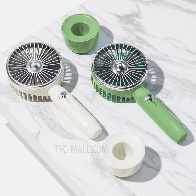 XIAOMI YOUPIN Guildford Vintage Style Handheld Cooling Fan USB Rechargeable Desk Mini Fan - Green-4