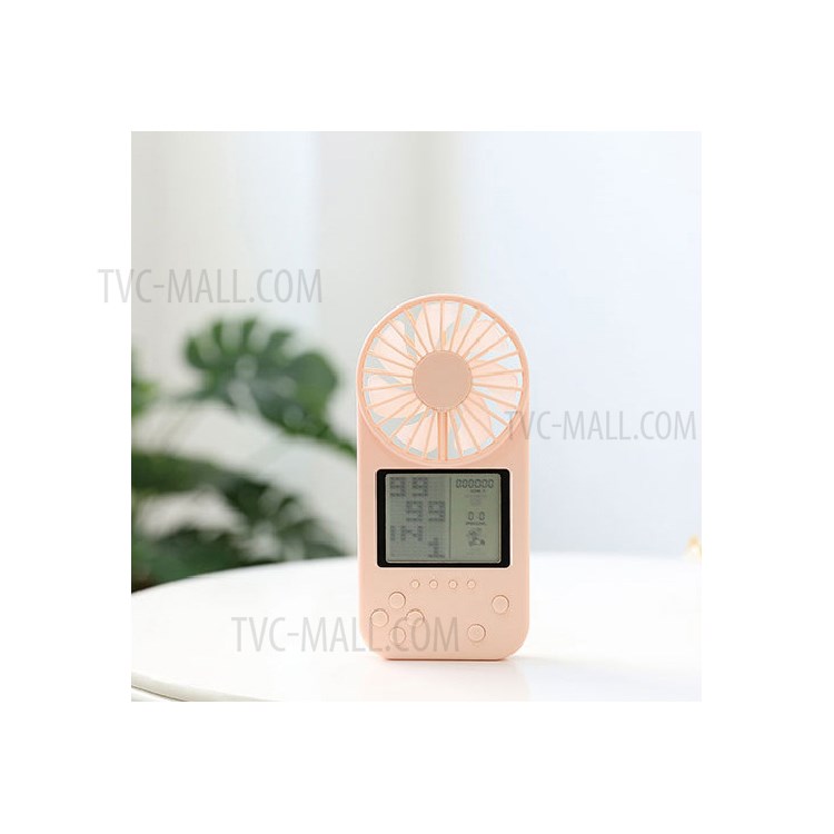 Fan of Game Machine USB Charging Portable Neck Hanging Small Hand-held Fan - Pink
