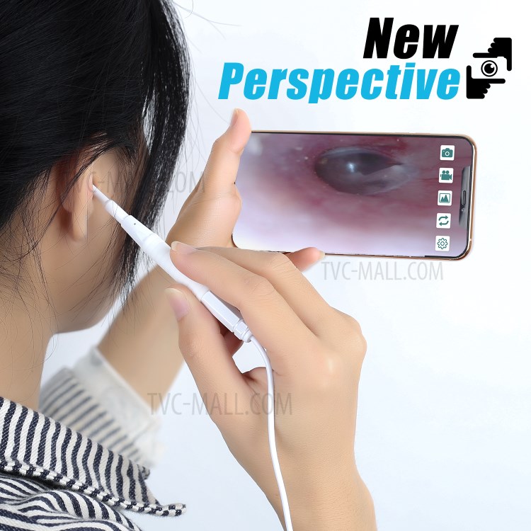 F190 WiFi 3.9mm Otoscope Camera Ear Scope Endoscope Ear Wax Removal Tool - White-10