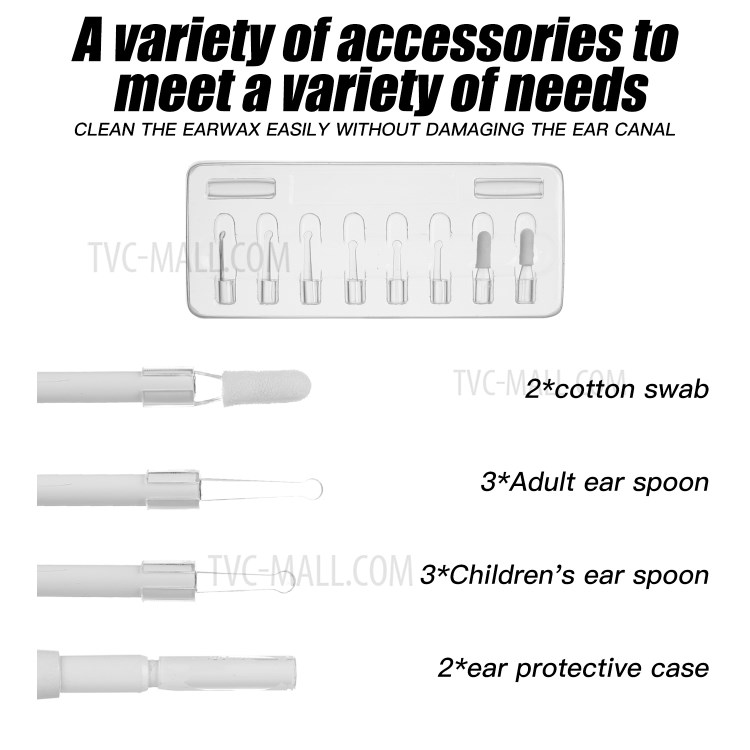 F190 WiFi 3.9mm Otoscope Camera Ear Scope Endoscope Ear Wax Removal Tool - White-8