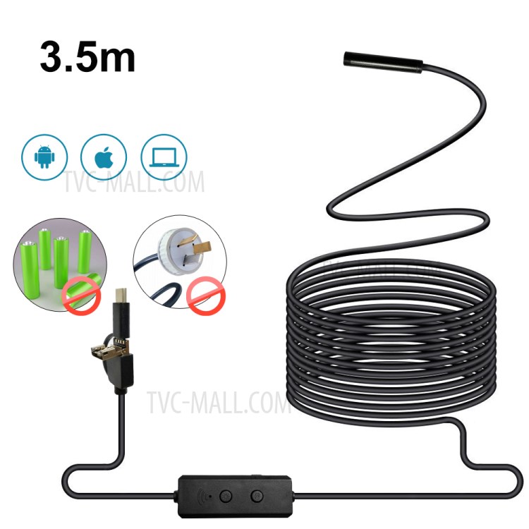 F160 3.5M Semi-Rigid WiFi Borescope 2.0MP 720P HD Endoscope Inspection Camera-1