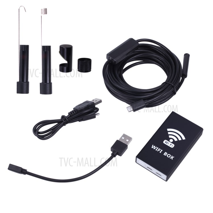 F140 10M 1200P Semi-rigid Wireless Endoscope WiFi Borescope Inspection Camera 8mm Snake Camera-3