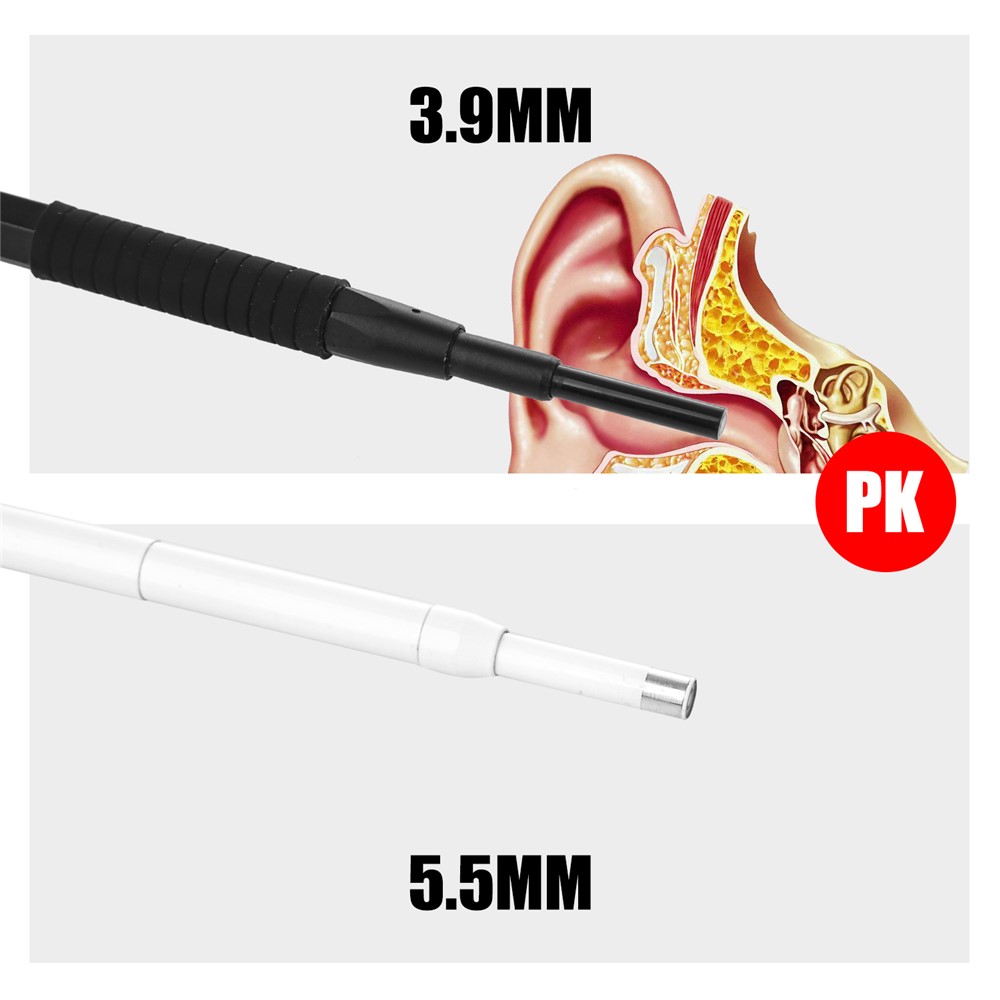 AN103 3-in-1 3.9mm Otoscope Camera Ear Scope Endoscope Ear Wax Removal Tool - Black-2