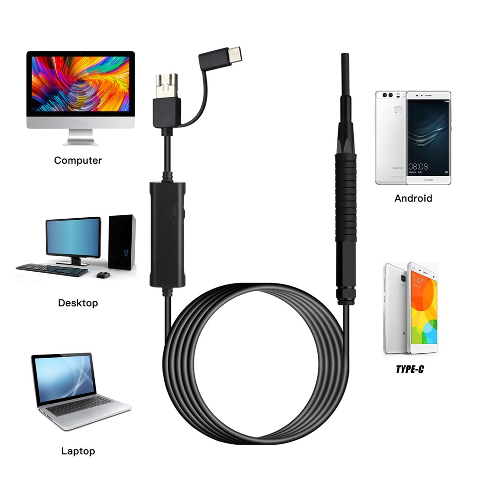 AN103 3-in-1 3.9mm Otoscope Camera Ear Scope Endoscope Ear Wax Removal Tool - Black-7