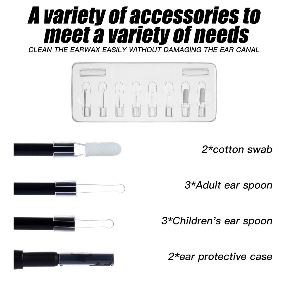 AN103 3-in-1 3.9mm Otoscope Camera Ear Scope Endoscope Ear Wax Removal Tool - Black-8