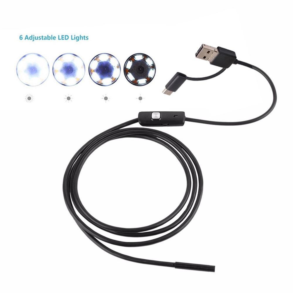 AN100 3-in-1 Endoscope Inspection Camera 8mm Snake Camera with 3.5M Semi-Rigid Cable-3