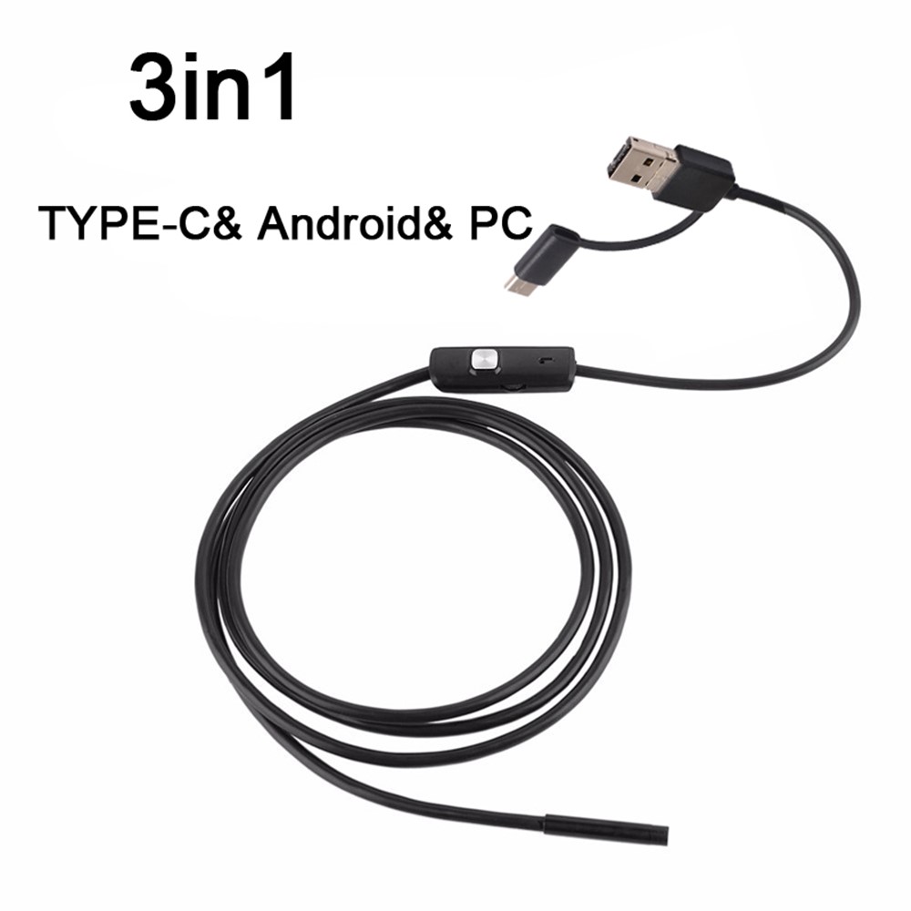 AN100 3-in-1 Endoscope Inspection Camera 8mm Snake Camera with 3.5M Semi-Rigid Cable-4