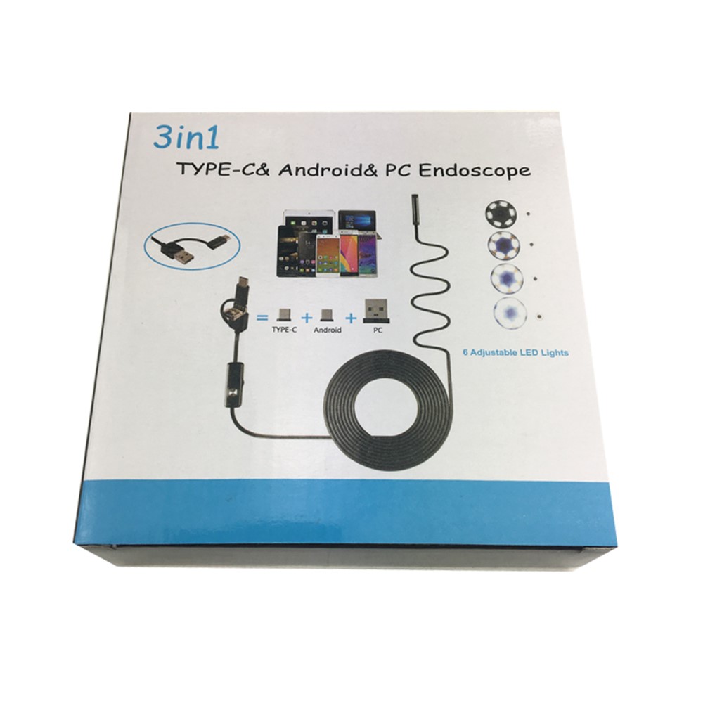 AN100 3-in-1 Endoscope Inspection Camera 8mm Snake Camera with 3.5M Semi-Rigid Cable-7