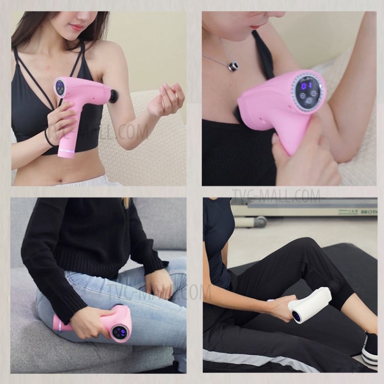 Corps Électrique À Main Percussion Massager Pistolet Massage Des Tissus Profonds - Rose-5