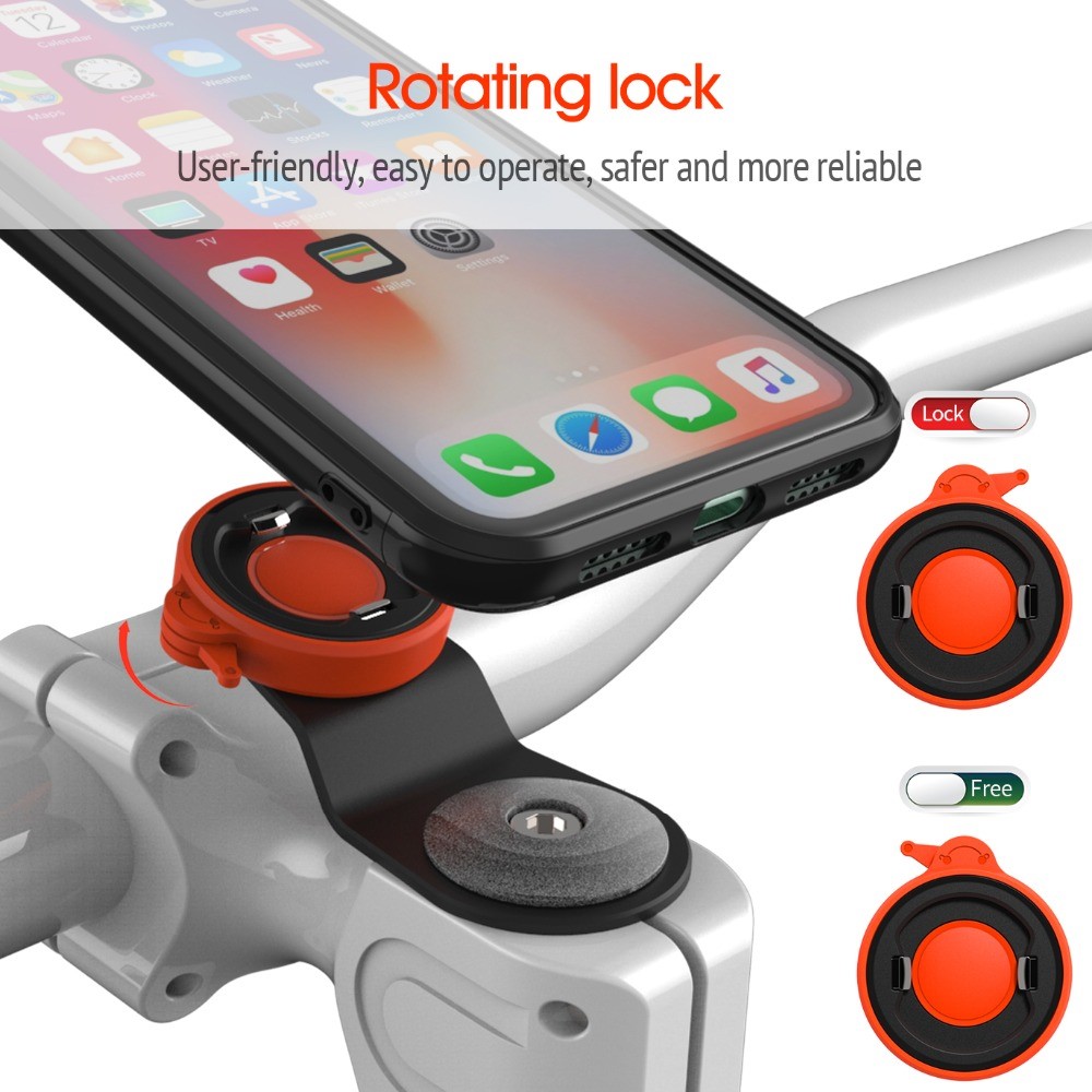 Mountain Bike Bicycle Handlebar Phone Bracket with Shockproof Phone Shell for iPhone 8/7 4.7 inch-4