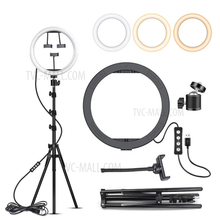 Lampe De Bureau De Support M33 Éclairage Annulaire 13 Pouces Téléphone Cellulaire Caméra Lumière LED-5