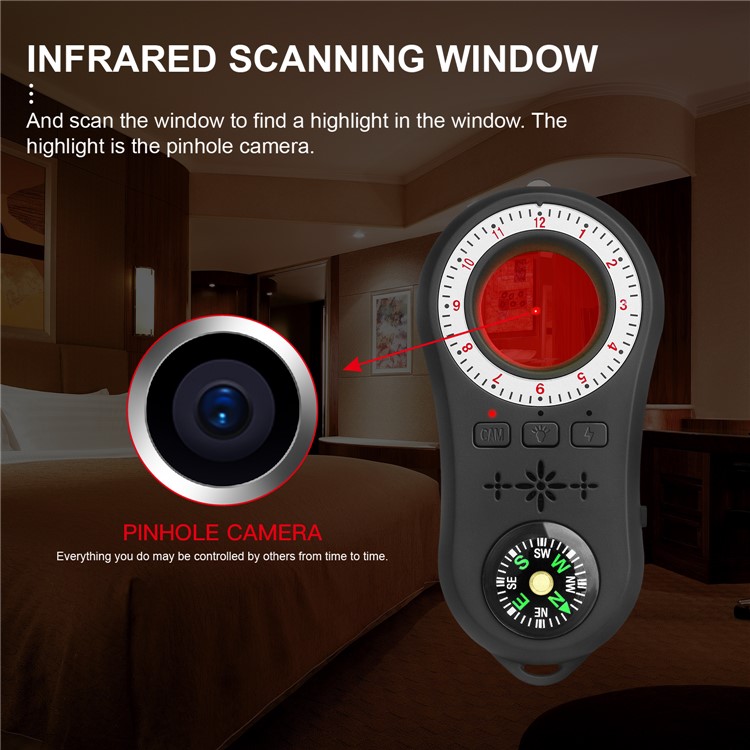 S100 Micro Camera Detector Anti Spy Detector Camera Finder for Hotel Bedroom-5