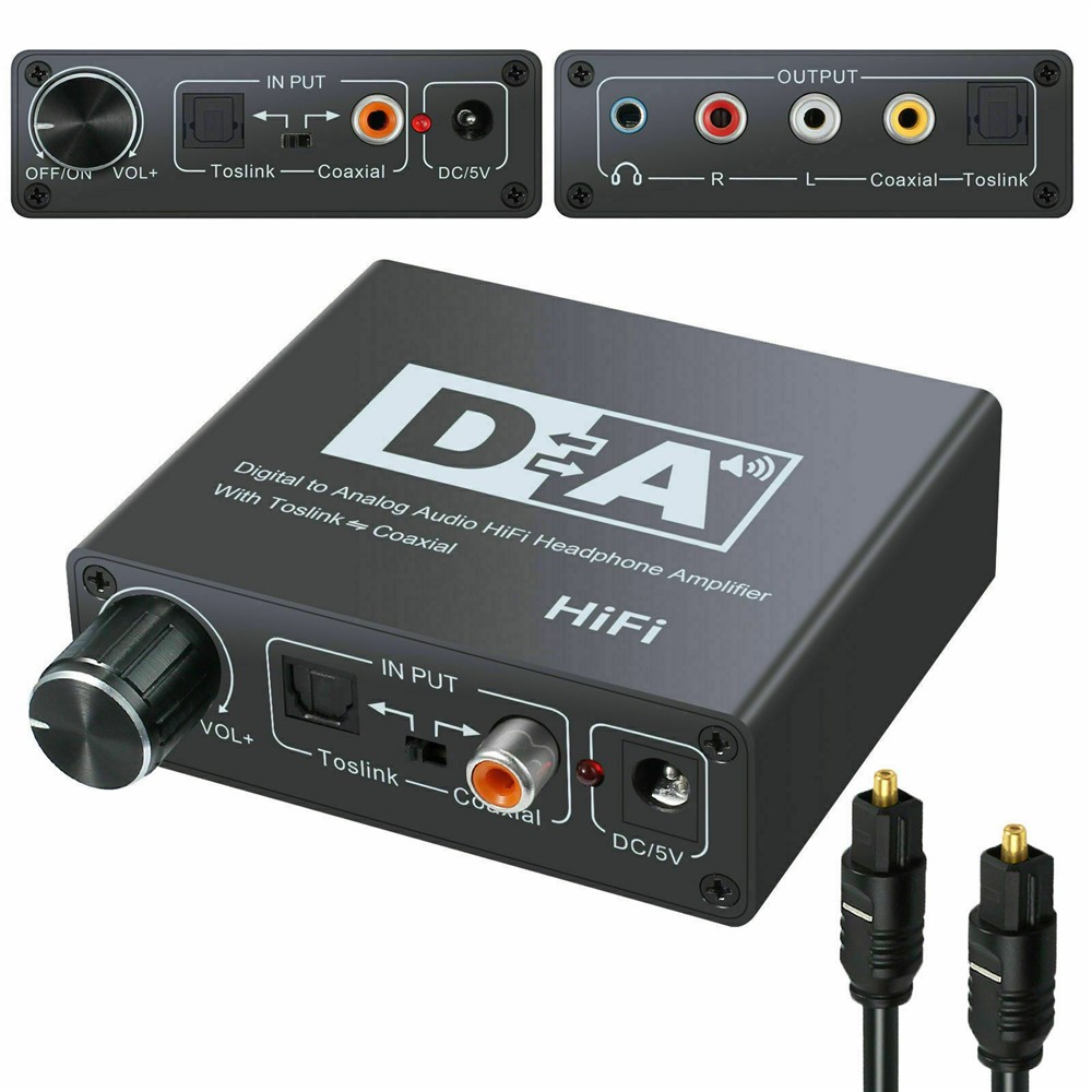 192KHz Digital Optical Coaxial Toslink to Analog RCA L/R 3.5mm Audio Converter-2