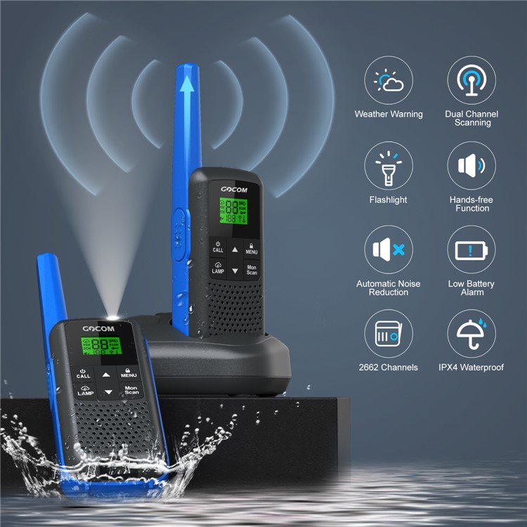 G600 2Pcs High Power Long-distance Waterproof Walkie Talkie-2