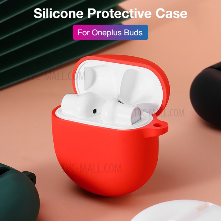 Silicone Protective Case Headsets Accessories for OnePlus Buds - Red-4