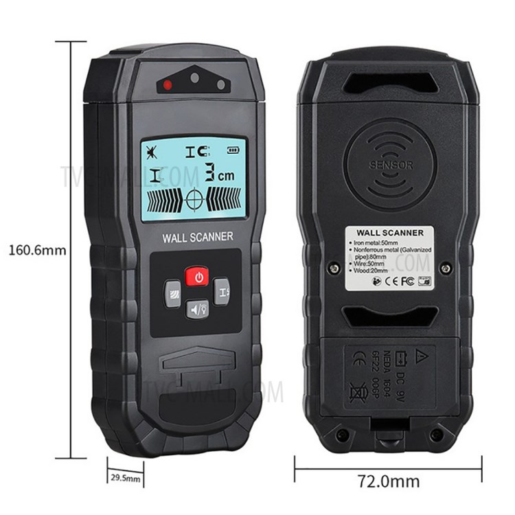 WT55 Digital Wall Scanner Handheld Multifunction Wall Detector Iron Metal Wood Wire Galvanized Pipe Finder-6