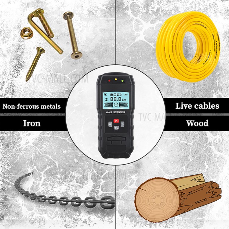 WT55 Digital Wall Scanner Handheld Multifunction Wall Detector Iron Metal Wood Wire Galvanized Pipe Finder-9