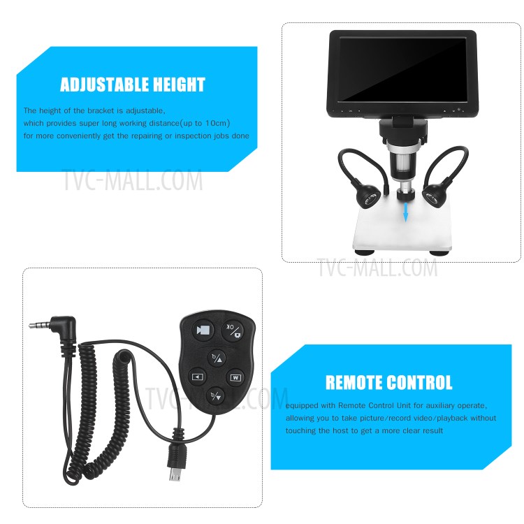 1080FHD 1200X Magnification Digital Microscope Video Camera Microscope with Holder for Circuit Board Repair Soldering DIY Tool-5