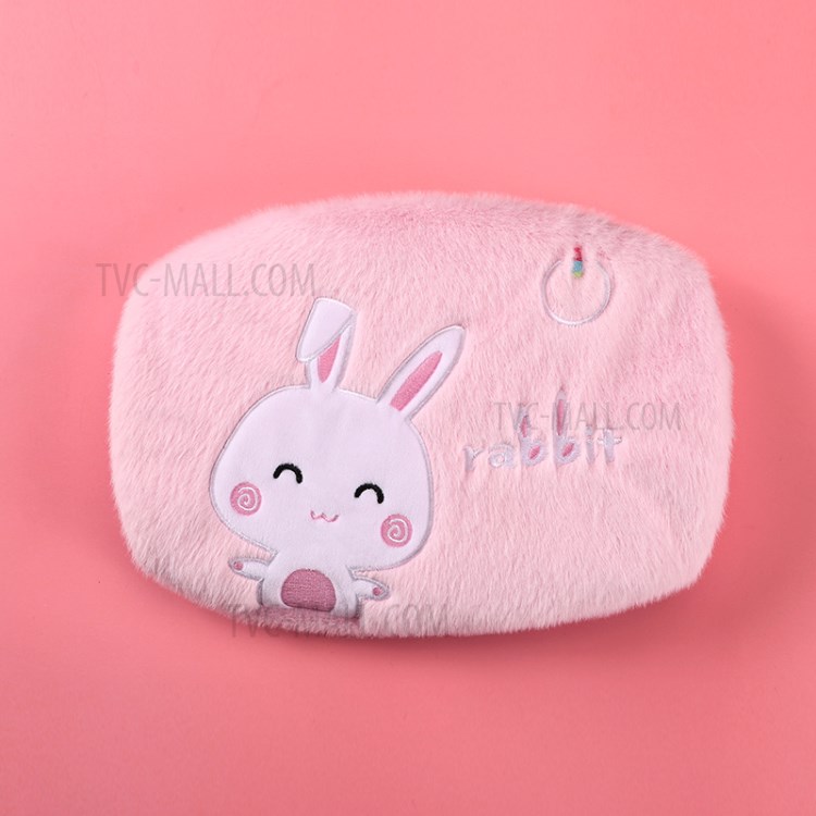 Winter Cartoon Animal Rechargeable Soft Plush Hand Warmer Heated Bag - Pink-2