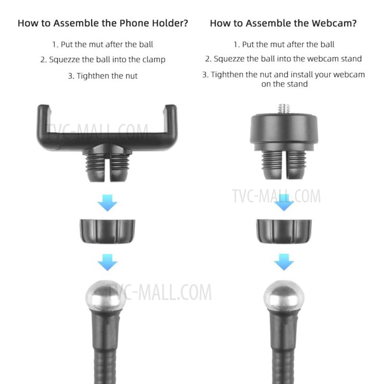 3-in-1 3.5inch Selfie Ring Light+Phone Holder+Webcam Stand with Flexible Gooseneck Arm for Video Conference YouTube Live Streaming Online Meeting Vlogging-5