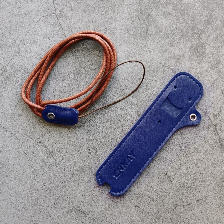 HAT-PRINCE JUUL Litchi Texture PU Leather Full Coverage Electronic Cigarette Protective Case with Lanyard - Blue-1
