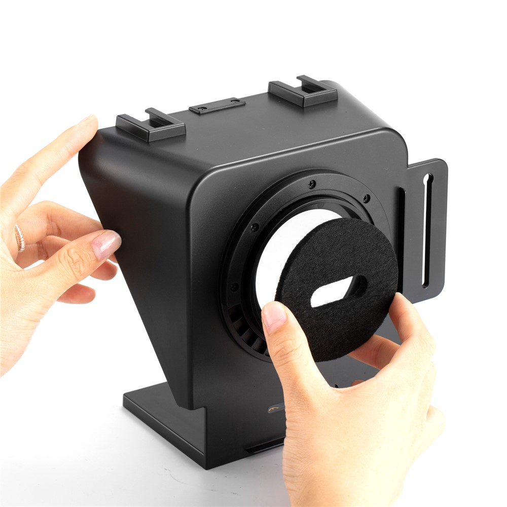 TC1 Portable Teleprompter with Remote Control + Lens Adapter Rings for Tablet Smartphone DSLR Camera-3