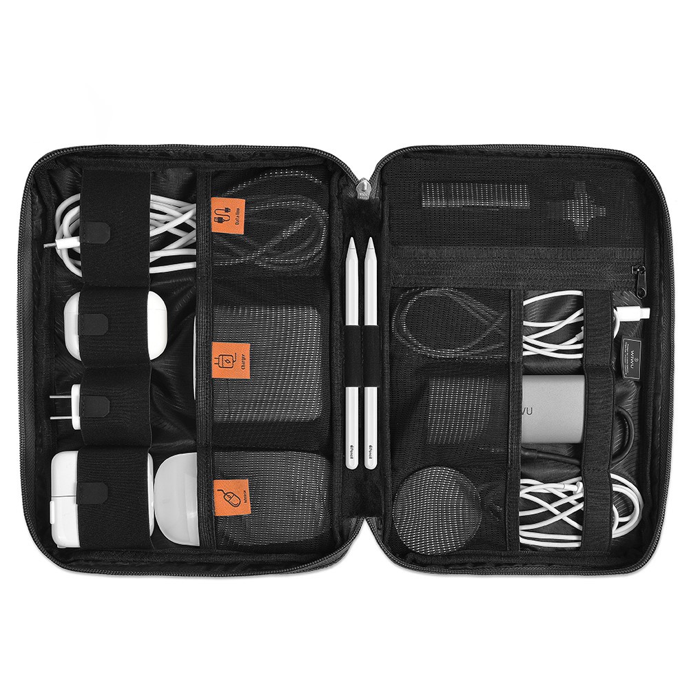 WIWU Portable Electronic Storage Box Case for Cables Charger Power Bank Pouch Waterproof Bag Organizer - Grey-3