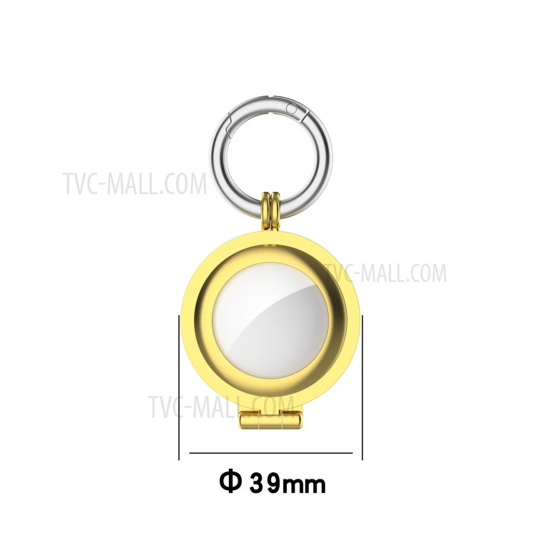 Gloss Surface Zinc Alloy Protective Case Cover with Key Ring for Apple AirTag Locator - Black-9