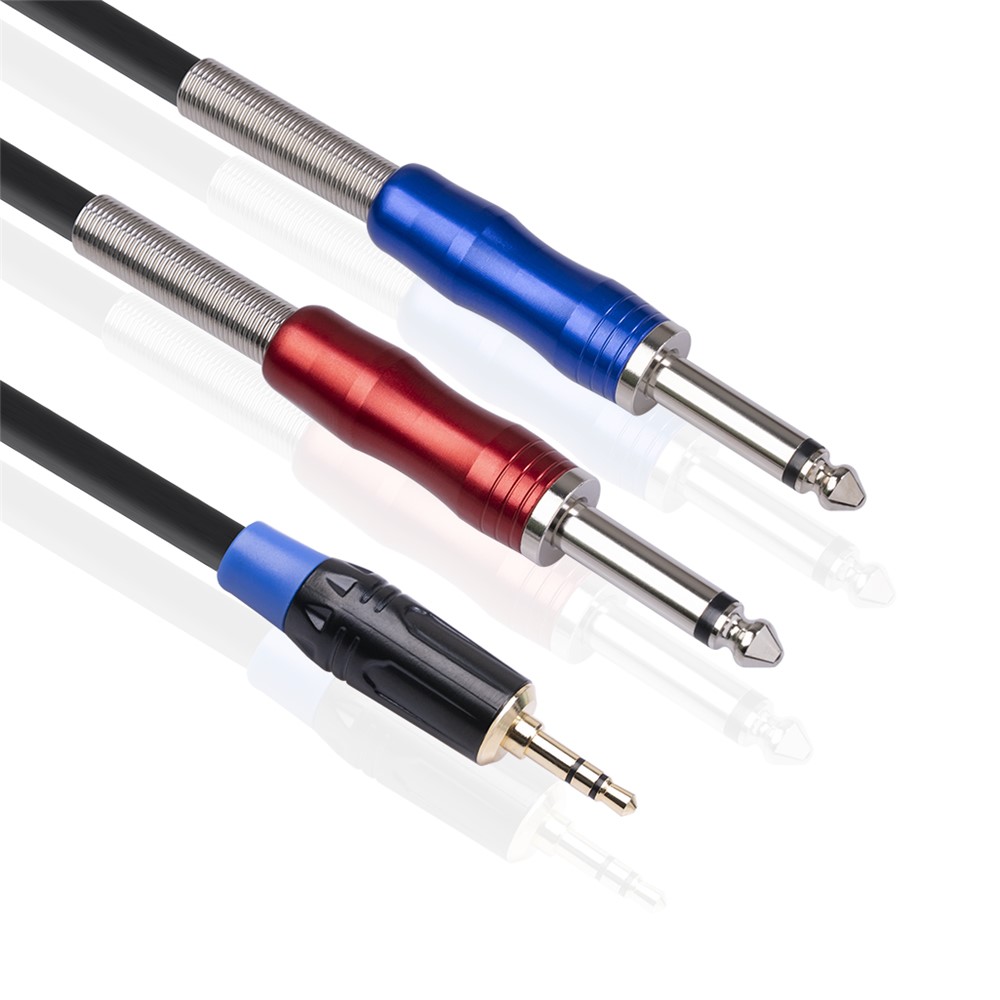 3m 3.5mm to Dual 6.35mm Adapter Audio Cable for Mixer Amplifier Speaker 6.5mm 3.5 Jack Male Splitter Aux Cord Wire-3