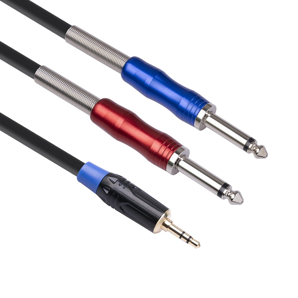 5m 3.5mm to Dual 6.35mm Audio Cable Speaker Mic Cord Dual 6.35 Jack to 3.5mm Mono Male to Male Wire-3