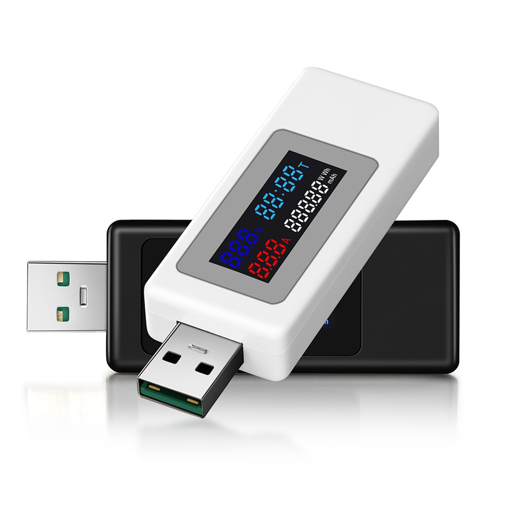 KWS-V30 6-in-1 USB Tester IPS Display DC Digital Voltage Power Timing Capacity Meter Detector - Black-14