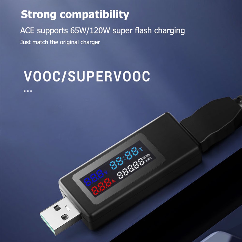 KWS-V30 6-in-1 USB Tester IPS Display DC Digital Voltage Power Timing Capacity Meter Detector - Black-5