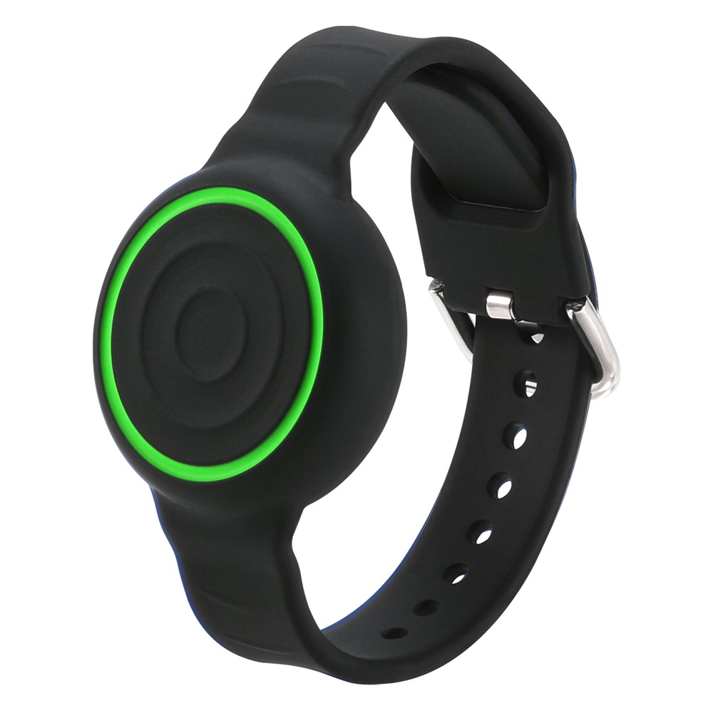 For Apple AirTag (2nd Generation) / AirTag Silicone Wristband Waterproof Protective Strap with Secure Closure Tracker Holder - Black