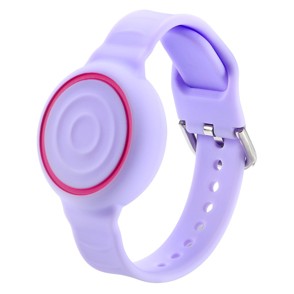 For Apple AirTag (2nd Generation) / AirTag Silicone Wristband Waterproof Protective Strap with Secure Closure Tracker Holder - Purple