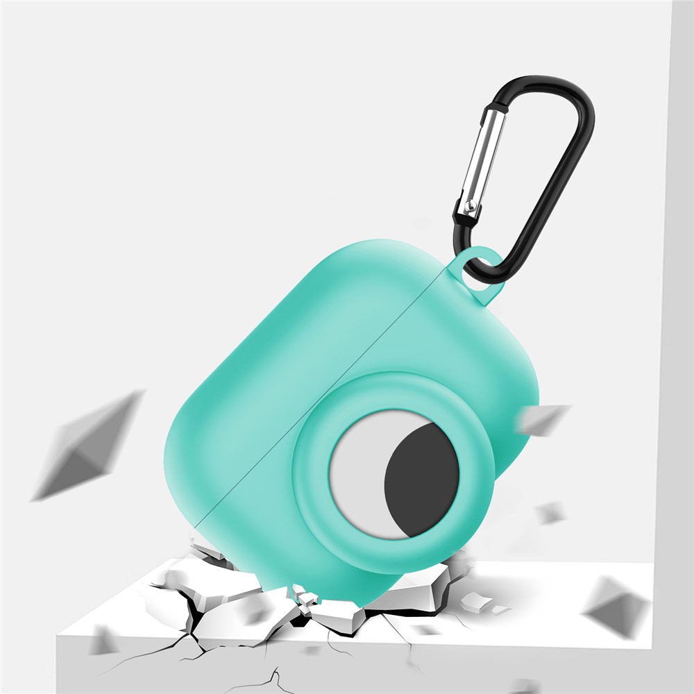 Silicone Earphone Case Protective Cover for AirPods Pro/AirTag - Black-5