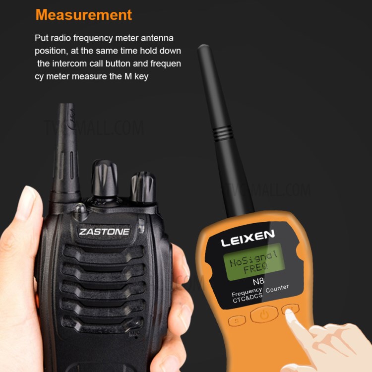 LEIXEN N8 Handheld Frequency Meter Counter Tester for Radio Interphone Ham Digital CTCSS DCS Monitor - Orange-4