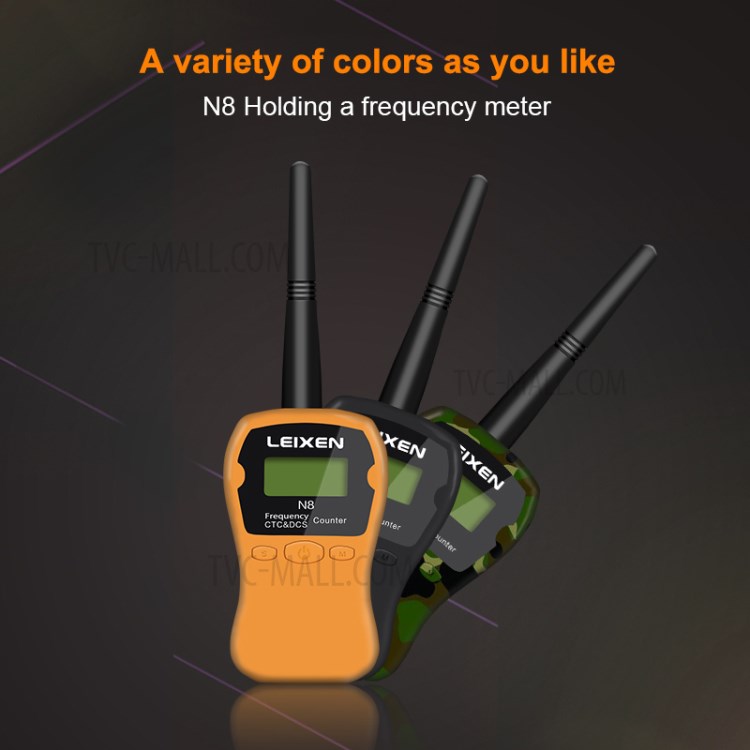 LEIXEN N8 Handheld Frequency Meter Counter Tester for Radio Interphone Ham Digital CTCSS DCS Monitor - Orange-5