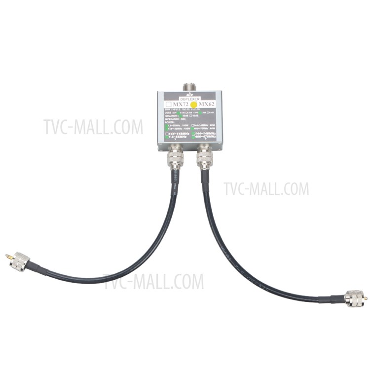 MX62 Antenna Combiner HF VHF UHF Tri-band HAM Walkie Talkie Antenna Linear Duplexer SO239 Plugin 50 ohm 60-100W-9