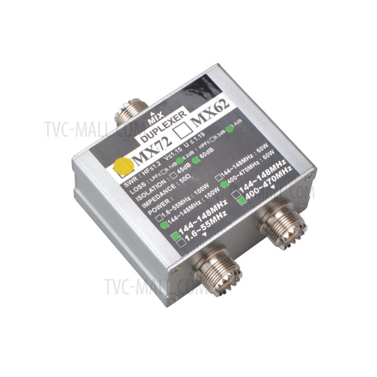 MX72 Antenna Combiner VHF 100W 144-148MHz UHF 60W 400-470MHz Dual Band Ham Walkie Taklie Duplexer Antenna-2