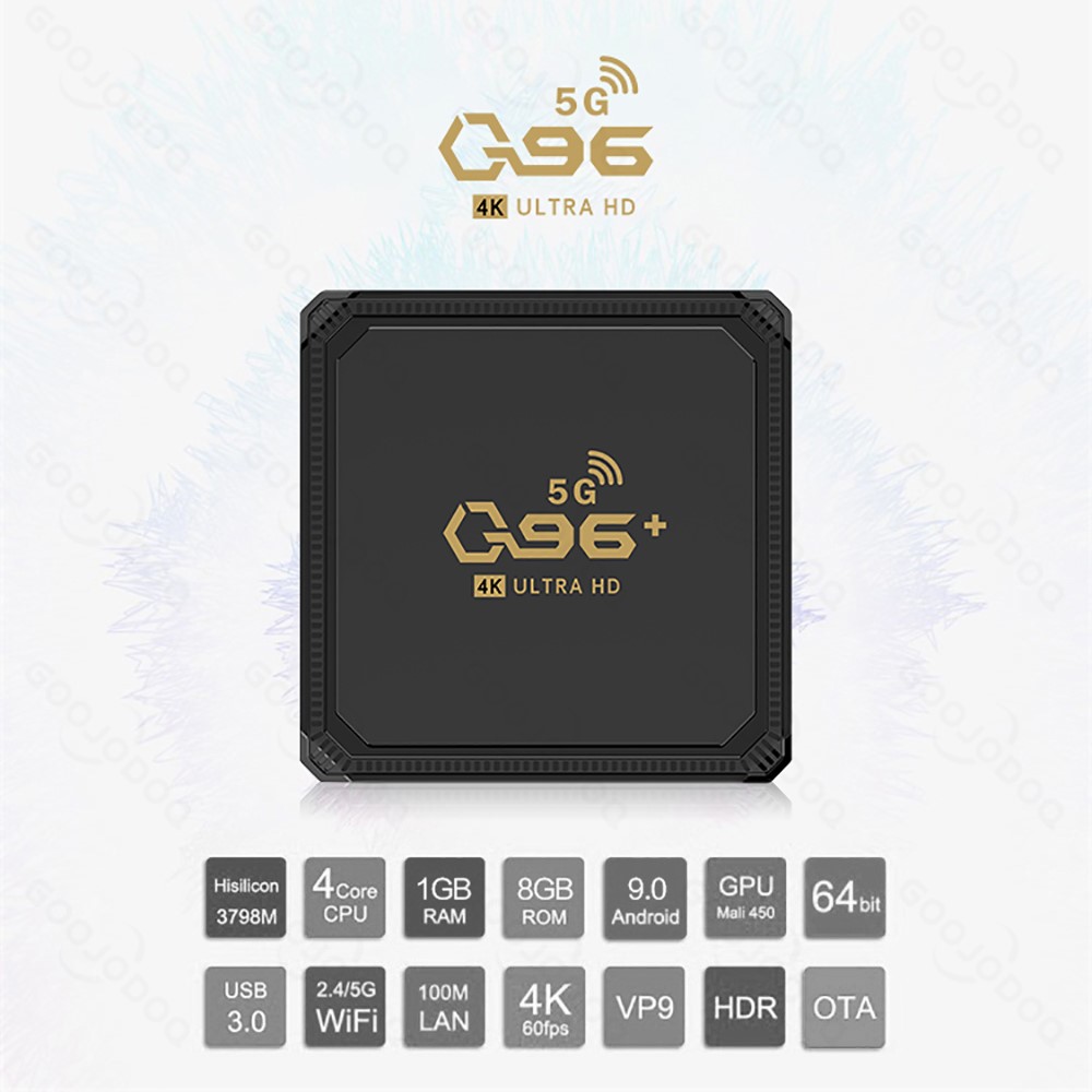 Q96+ 2.4G/5G Dual WiFi Smart TV Set-top Box Android 9.0 4K Youtube Media Player - US Plug-2