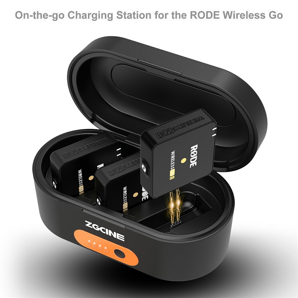 ZGCINE Portable Charging Case Station for Rode Wireless Go/Go II Microphone Travel Carrying Case-2
