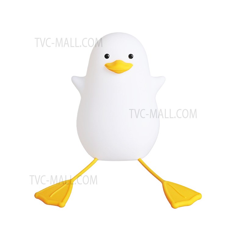 DASHING Cute Cartoon Duck Silicone Pat Light Home USB Rechargeable Baby Feeding Lamp Bedside Night Light with Phone Holder Function-1