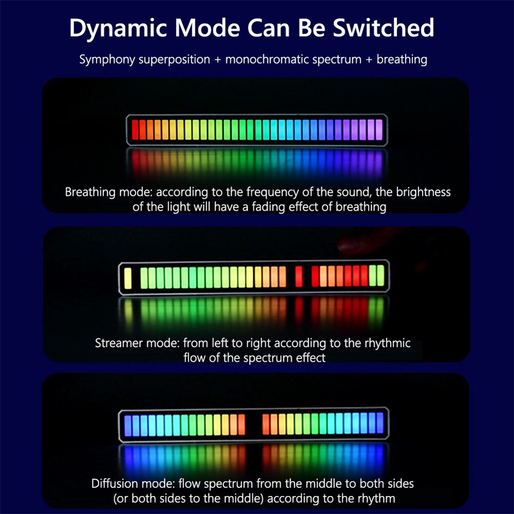 D10-RGB RGB Voice Activated Pickup Rhythm Light Sound Control Music Audio Lamp USB Charging Atmosphere Light with APP for Car Home Decoration (3D Version)-4