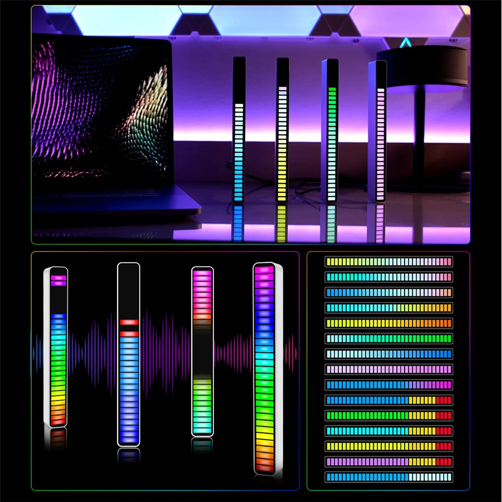 D10-RGB RGB Sound Control Rhythm Pickup Light Car Music Lamp Audio Spectrum Analyzer Voice Activated Atmosphere Light with APP Control for Room Decoration (3D Version)-14