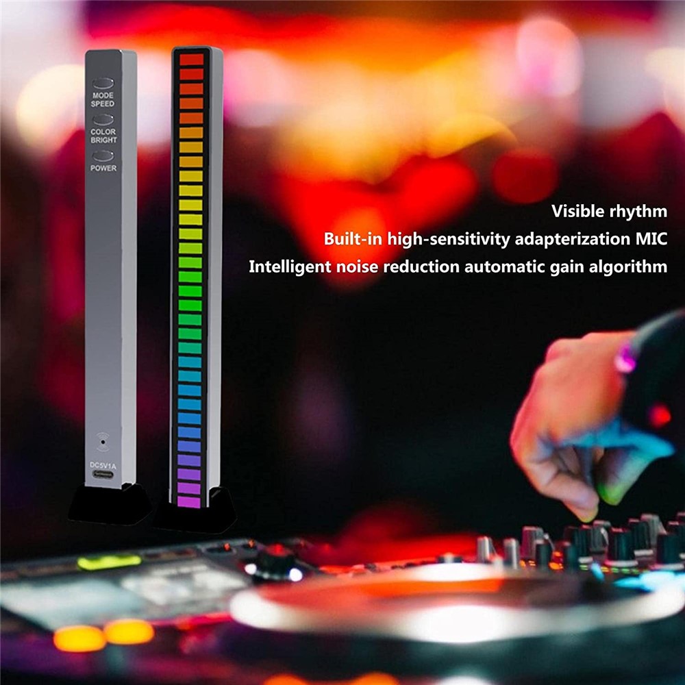 D10-RGB RGB Sound Control Rhythm Pickup Light Car Music Lamp Audio Spectrum Analyzer Voice Activated Atmosphere Light with APP Control for Room Decoration (3D Version)-2
