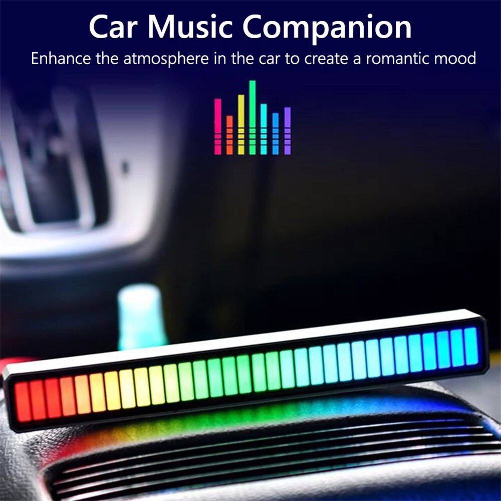 D10-RGB RGB Sound Control Rhythm Pickup Light Car Music Lamp Audio Spectrum Analyzer Voice Activated Atmosphere Light with APP Control for Room Decoration (3D Version)-6