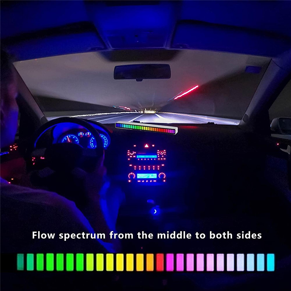 D10-RGB RGB Sound Control Rhythm Pickup Light Car Music Lamp Audio Spectrum Analyzer Voice Activated Atmosphere Light with APP Control for Room Decoration (3D Version)-9