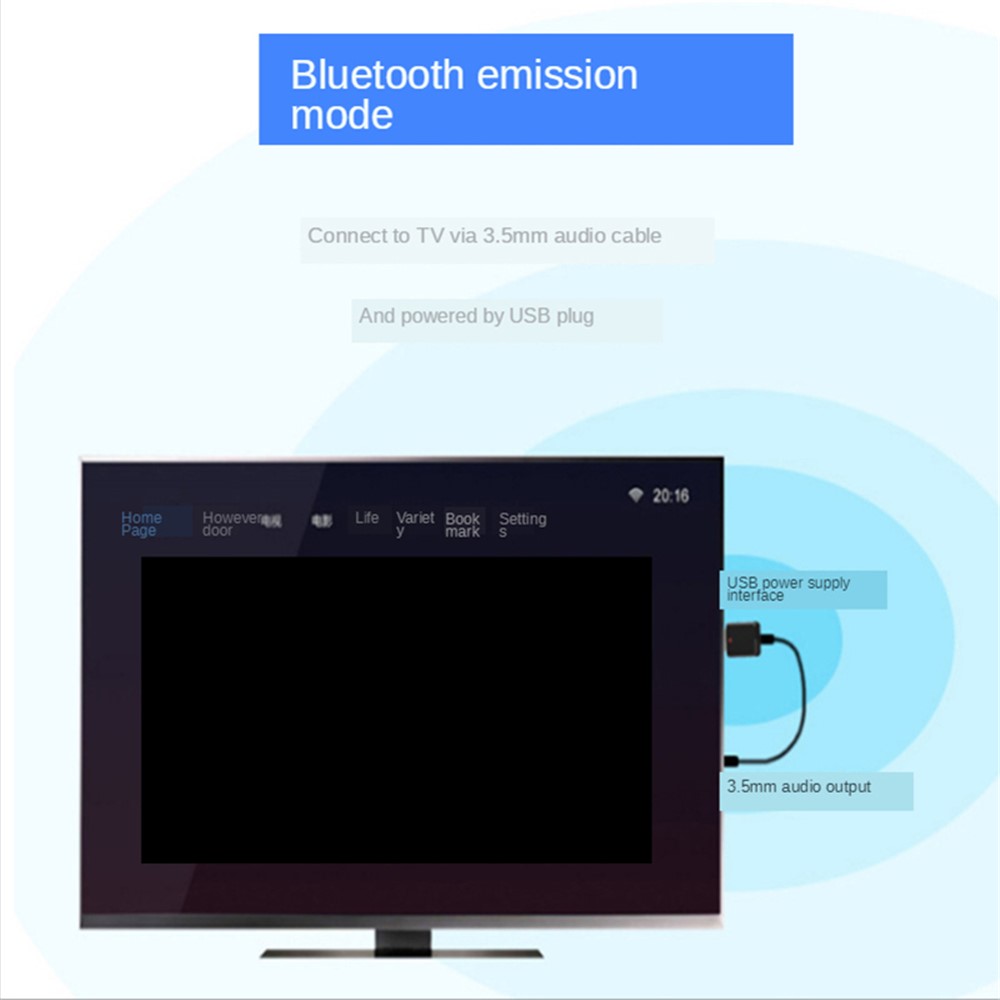 ZF169 Bluetooth Audio Transmitter Receiver Combo USB Bluetooth Audio Adapter for TV/Computer/PC-4