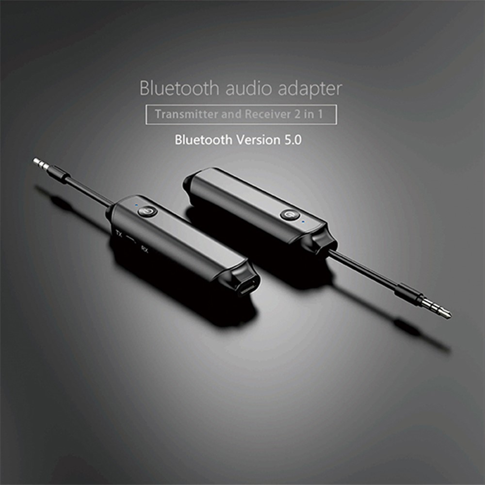 B12 Bluetooth 5.0 Transmitter Receiver Rechargeable 3.5mm Aux Audio Adapter for PC TV Car-2